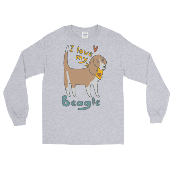 I Love My Beagle Men’s Long Sleeve Shirt - Image 4