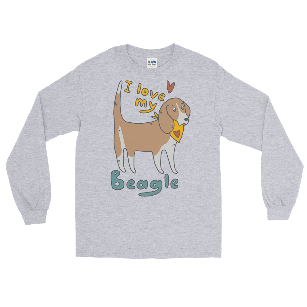 Download I Love My Beagle Men's Long Sleeve Shirt | Woofial | Dog ...